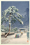 Honmonji Temple In Snow - Kawase Hasui - Japanese Woodblock Ukiyo-e Art Painting Print