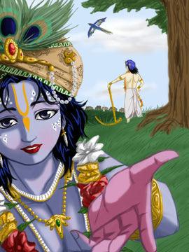 Indian Art - Digital Painting - Cowherd Krishna