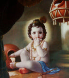 Indian Art - Painting - Krishna Eating Butter