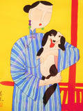 Japanese Art - Modern - Woman With Her Dog