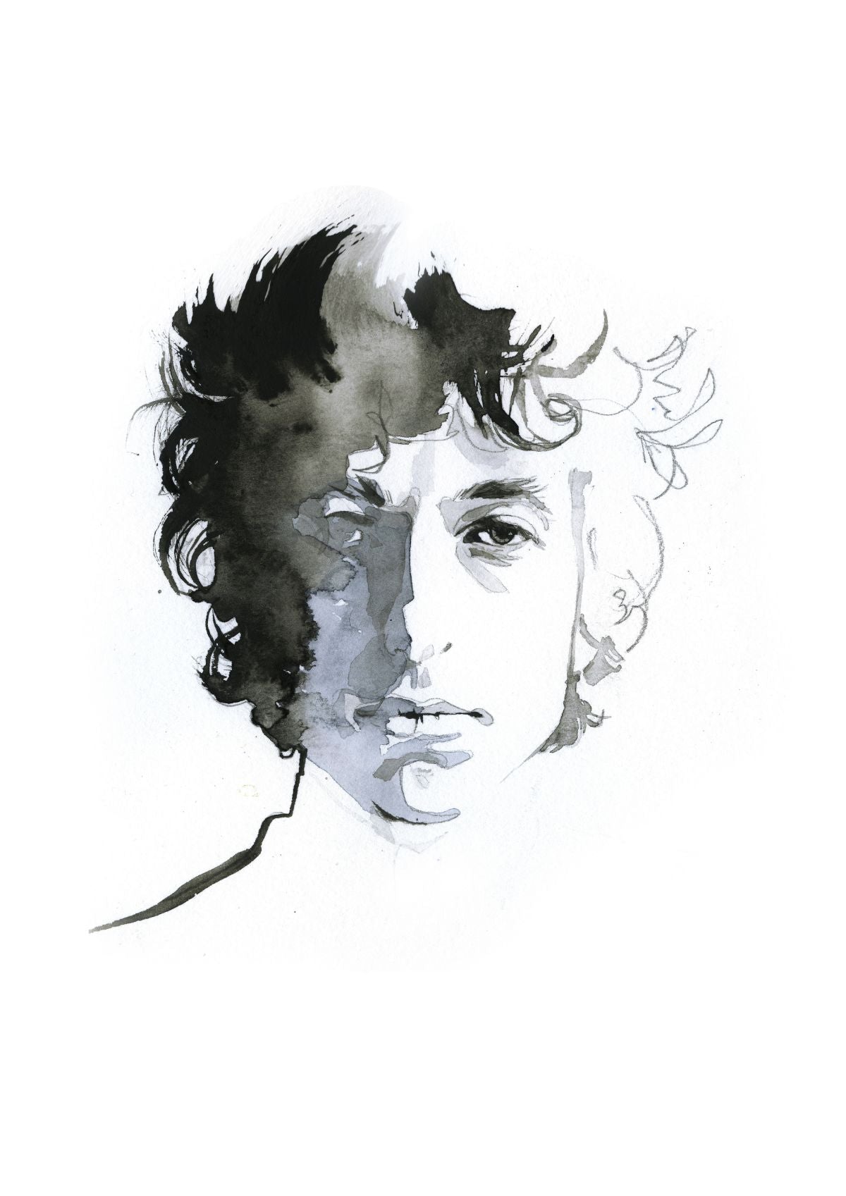 Music And Musicians Collection - Bob Dylan - Water Color Painting