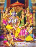 Ram Darbar - Ram Laxman Sita And Hanuman - Ramayan Art Painting Poster