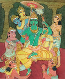 Ram Darbar Pattabhishekam - Ram Laxman Sita And Hanuman - Ramayan Art Famous Painting