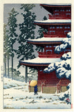 Saishoin Temple In Snow, Hirosaki - Kawase Hasui - Ukiyo-e Woodblock Print Art Painting