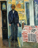 Self-Portrait Between The Clock And The Bed - Edvard Munch