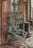 Skeleton (Squelette) - Paul Delvaux - Surrealism Painting