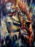 The Jazz Saxophonist - Beautiful Large Colorful Musician Painting