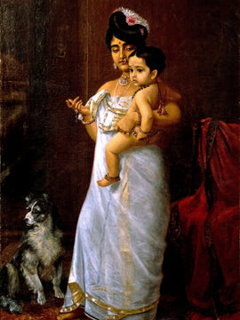 There Comes Papa - Raja Ravi Varma - Indian Painting