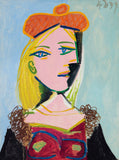 Woman With Orange Beret And Fur Collar Marie-Thérèse (Femme au béret orange et au col de fourrure)- Pablo Picasso