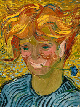 Young Man With Cornflower (Jeune Homme Au Bleuet) - Vincent Van Gogh - Portrait Painting