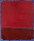Red and Burgundy Over Blue - Mark Rothko Painting Color Field Painting