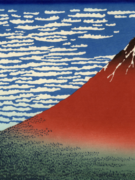Japanese Art - Woodblock - Katushika Hokusai - Red Fuji Southern Wind Clear Morning