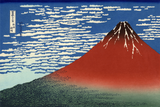 Japanese Art - Woodblock - Katushika Hokusai - Red Fuji Southern Wind Clear Morning