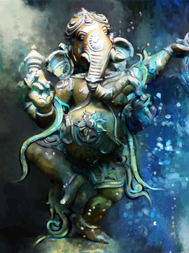 Dancing Lord Ganesha - Beautiful Indian Painting