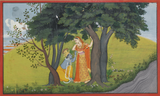 Indian Art - Vintage Kangra Painting - Gita Govinda Krishna