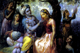 Indian Art - Painting - Krishna And Radha In Vrindavan