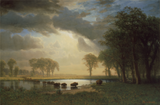 Buffalo Trail - Albert Bierstadt - Landscape Painting
