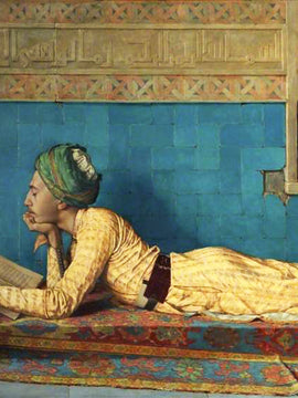 Young Man Studying - Osman Hamdi Bey - Orientalist Painting