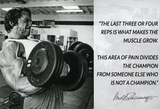 The last three or four reps is what makes the muscle grow - Arnold Schwarzenegger Inspirational Quote - Sports