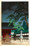 Spring Rain At The Gokoku Temple - Kawase Hasui - Japanese Woodblock Ukiyo-E Art Painting Print