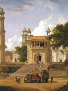Indian Temple Muttra (Mathura) - Thomas Daniell  - Vintage Orientalist Paintings Of India