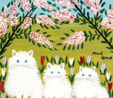 Three White Cats - Maudie Lewis - Folk Art Painting