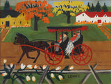 Autmun Carriage Ride - Maud Lewis - Folk Art Painting