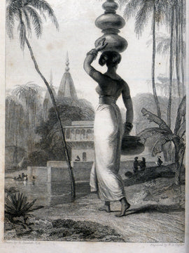 Hindu Woman - William Daniell - Vintage Orientalist Paintings Of India