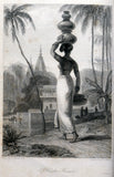 Hindu Woman - William Daniell - Vintage Orientalist Paintings Of India