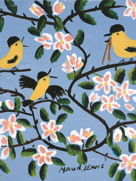 Three Yellow Birds - Maud Lewis - Folk Art Painting