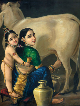 Yashoda Krishna - Raja Ravi Varma - Indian Painting